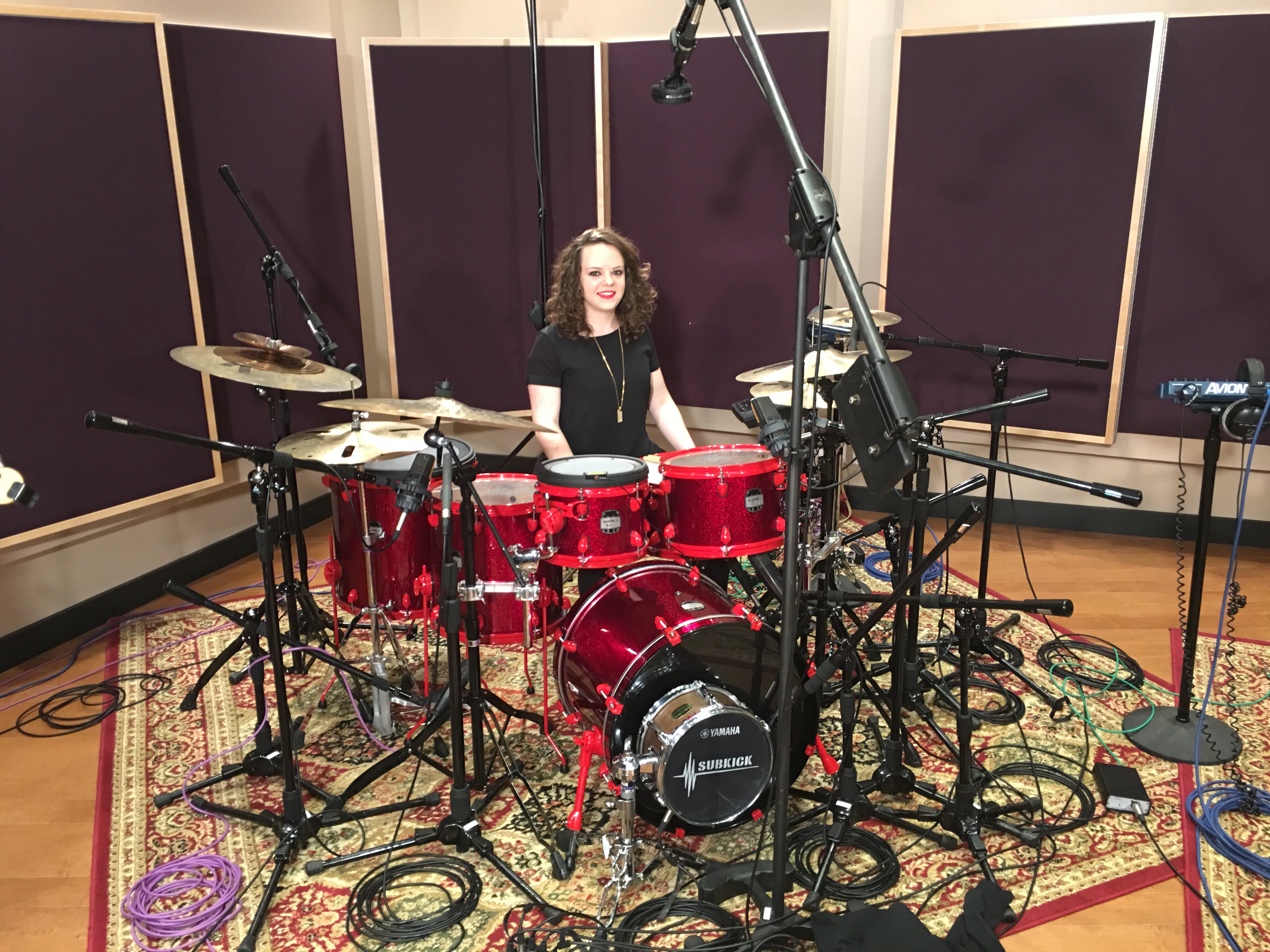 Lindsay artkop drum coach recording session